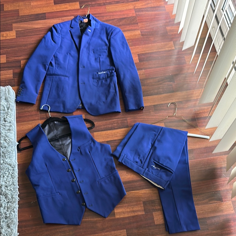 Royal Blue Slim-Fit Three-Piece Suit
